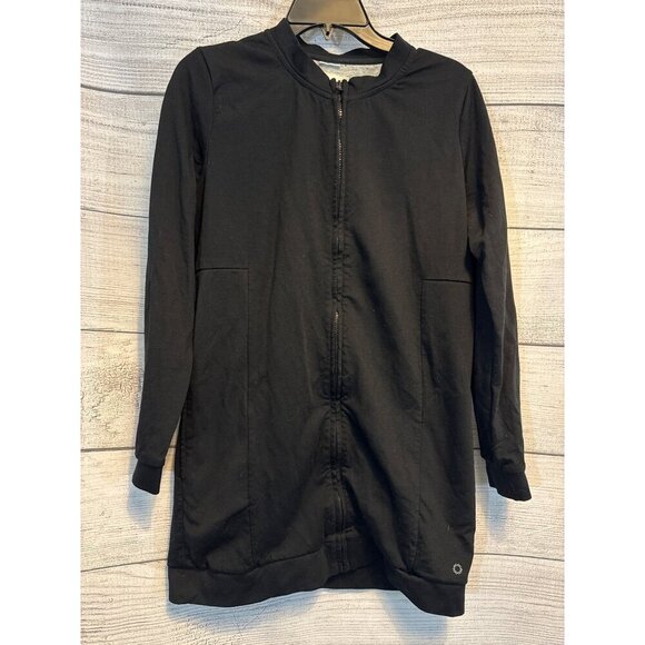 Nümph Black Longline Casual Jacket With Front Zip & Pockets Size L - Picture 1 of 4